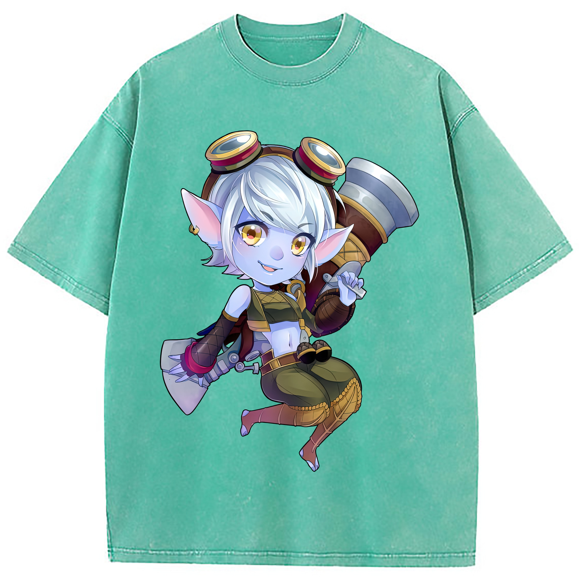 （画像用） リーグ・オブ・レジェンド League of Legends LOL 綿100% ヴィンテージ風 半袖Tシャツ（フロントプリント）